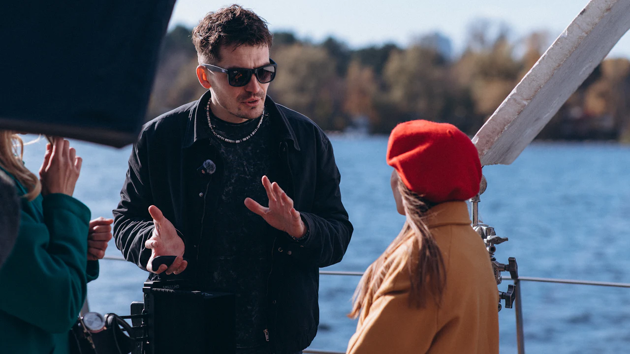 People talking on a boat deck