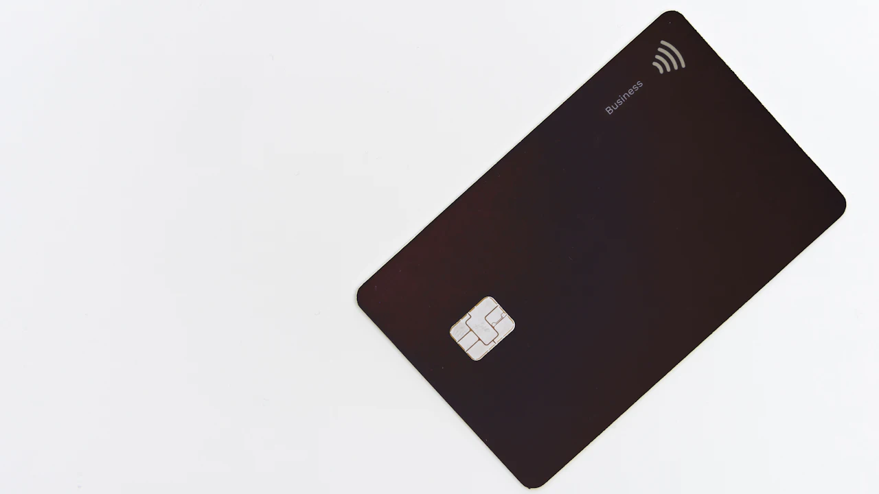 Plastic card on a white background