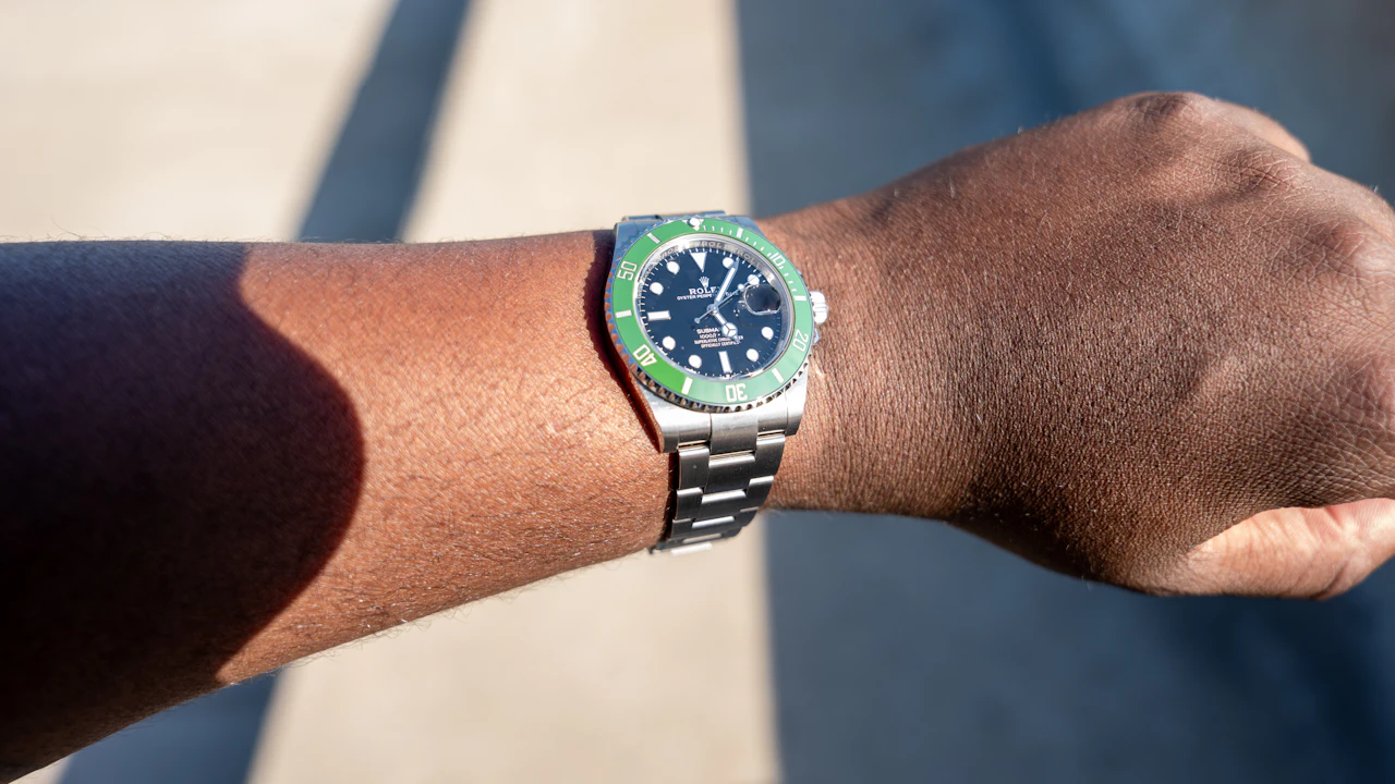 Dive watch on a wrist