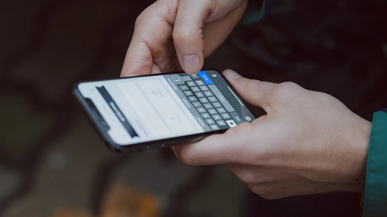 Person using a smartphone
