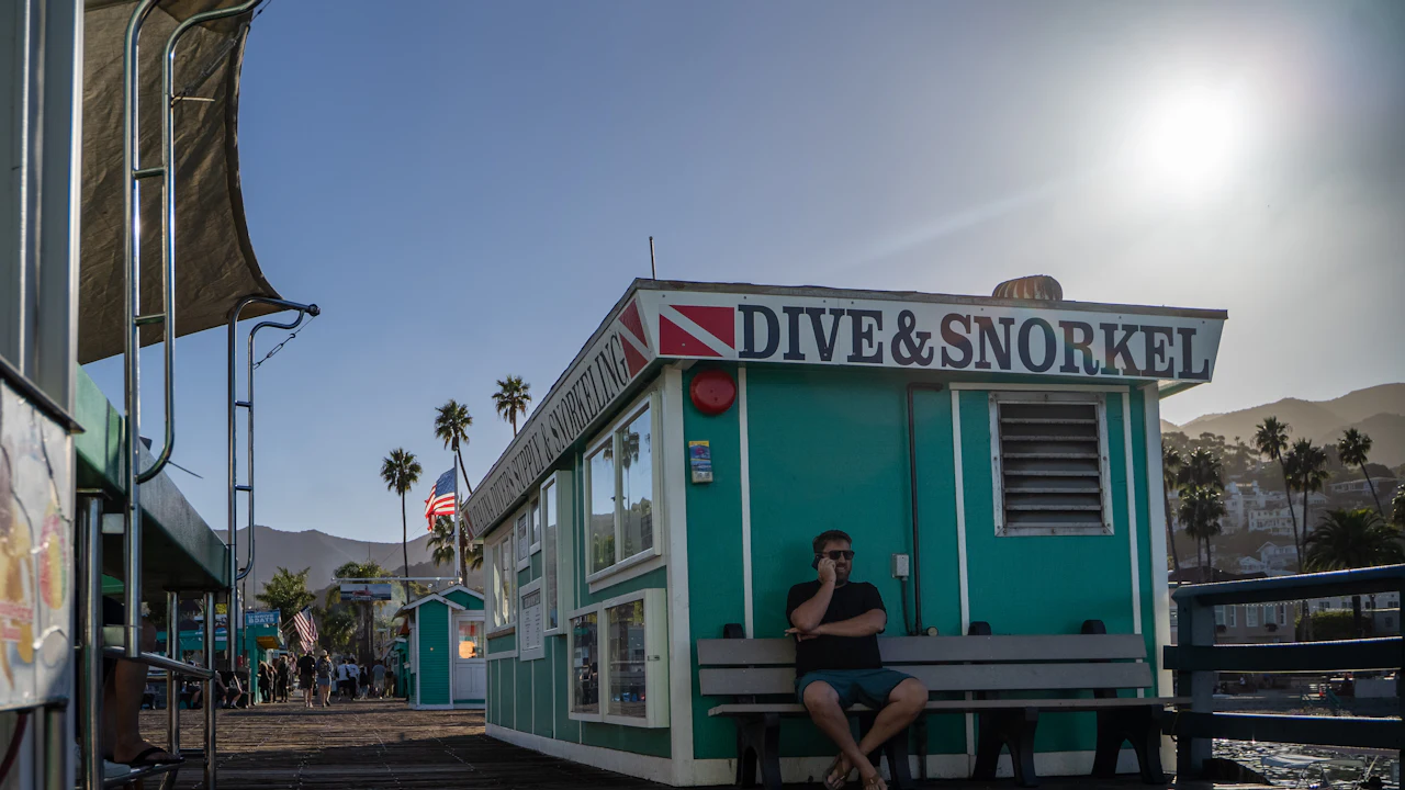 Dive and snorkel shop on a waterfront